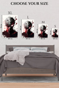 EMESA metal wall art size comparison guide for Neon Storm Warrior