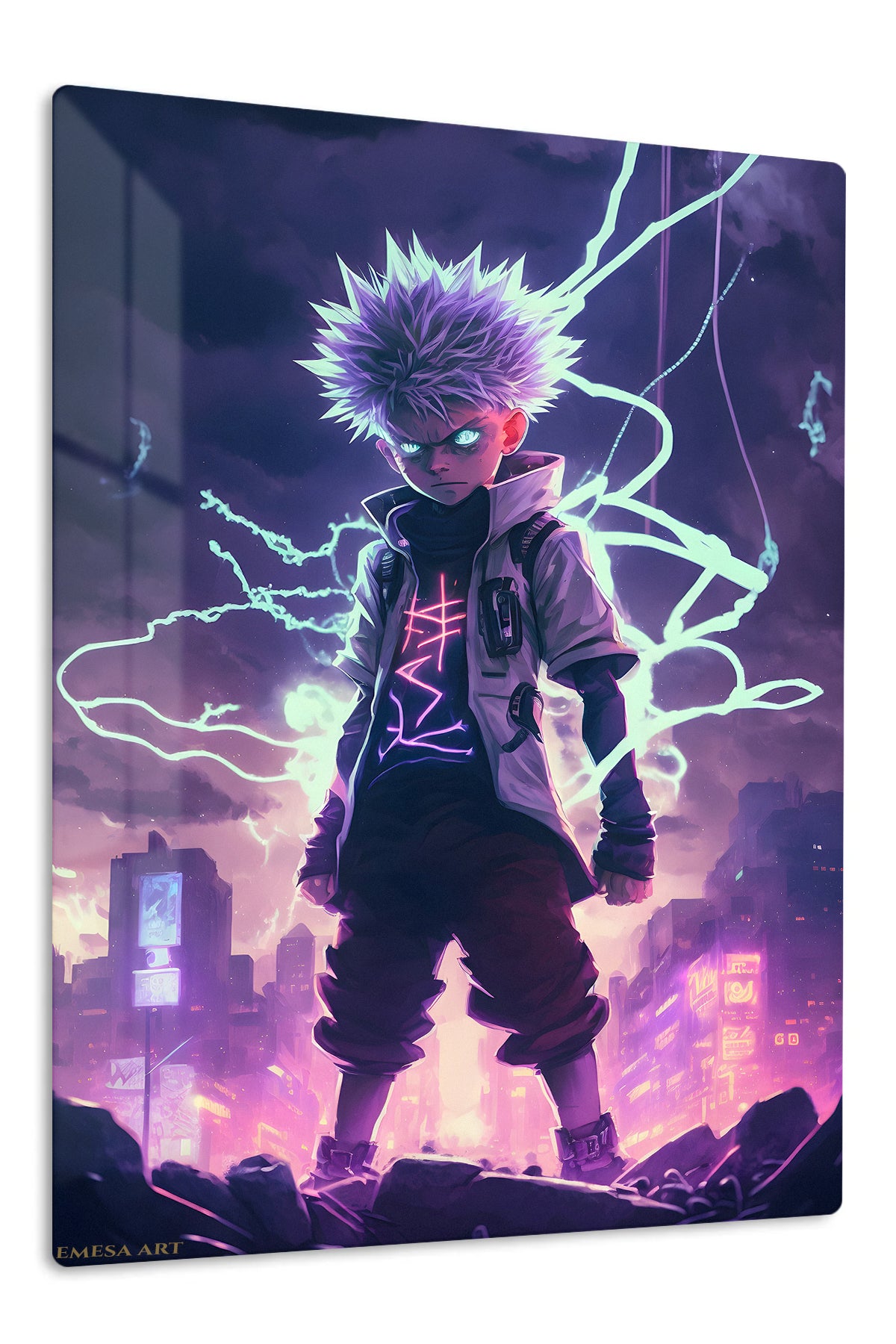 Shattered Yellow Electric Mouse premium metal wall art Ã¢â‚¬â€œ front view