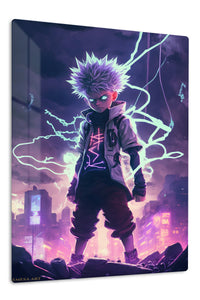 Shattered Yellow Electric Mouse premium metal wall art Ã¢â‚¬â€œ front view