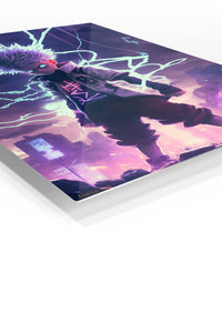 Shattered Yellow Electric Mouse premium metal wall art Ã¢â‚¬â€œ angled view