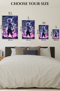 EMESA metal wall art size comparison guide for Shattered Yellow Electric Mouse