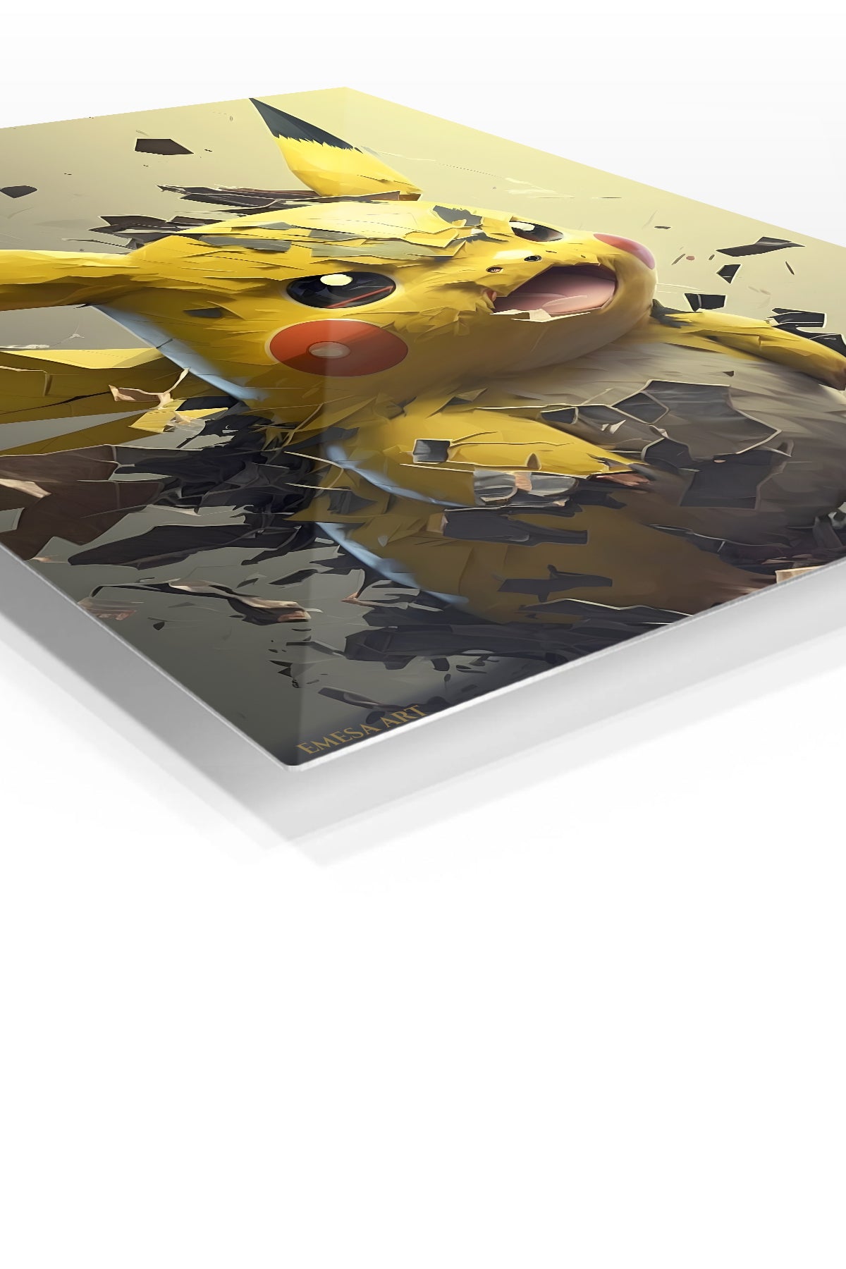 Infernal Gaze premium metal wall art Ã¢â‚¬â€œ angled view