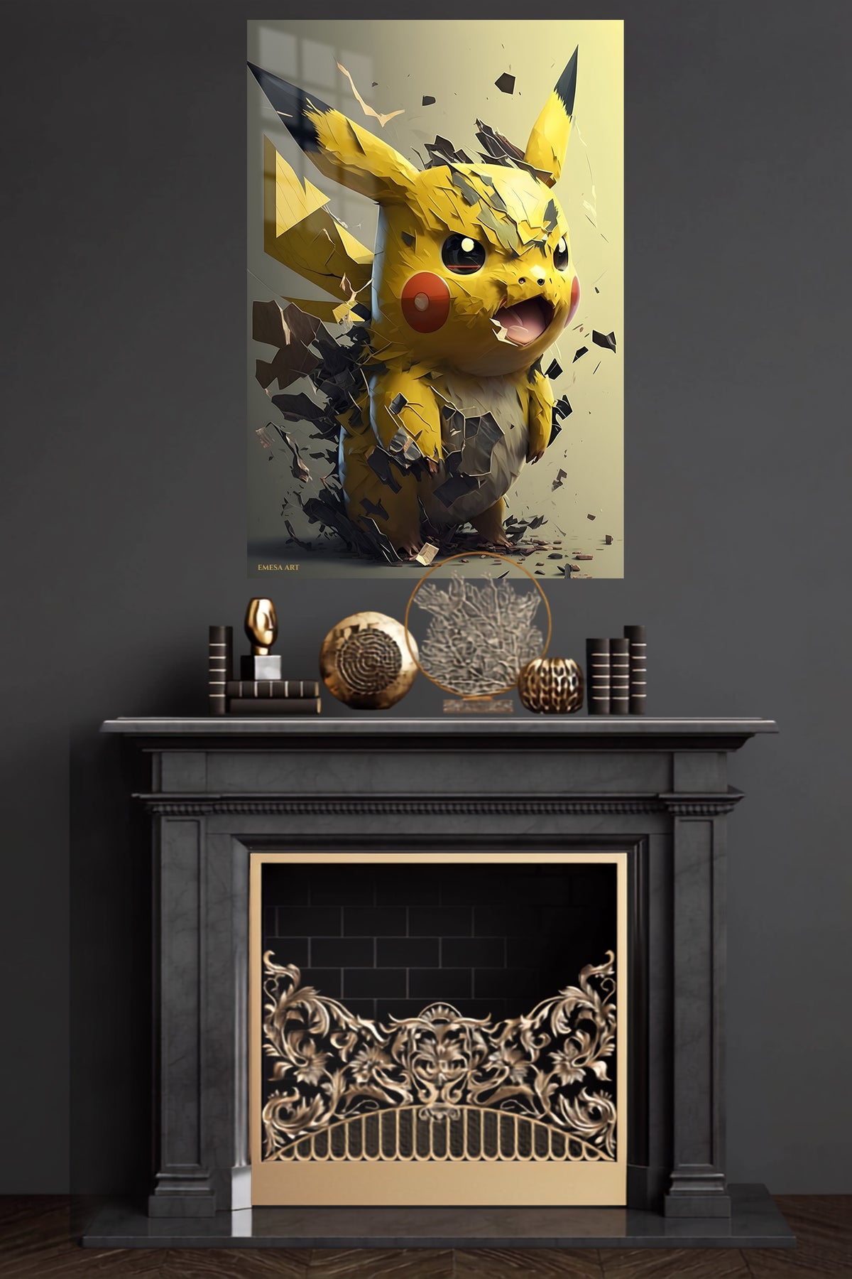 Infernal Gaze metal wall art displayed in a modern interior