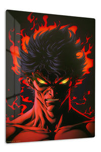 Hooded Wanderer at the Storm Gate premium metal wall art Ã¢â‚¬â€œ front view