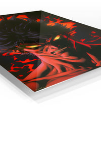 Hooded Wanderer at the Storm Gate premium metal wall art Ã¢â‚¬â€œ angled view