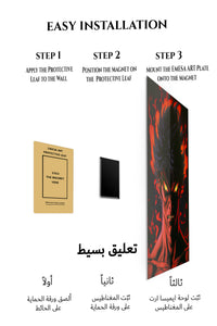 Magnetic mounting installation guide for Hooded Wanderer at the Storm Gate metal wall art