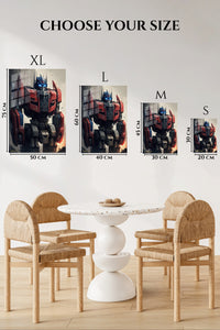 EMESA metal wall art size comparison guide for Crimson Sentinel Robot