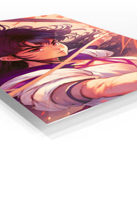 Sunset Archer premium metal wall art Ã¢â‚¬â€œ angled view