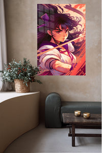 Sunset Archer metal wall art displayed in a contemporary living space