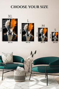 EMESA metal wall art size comparison guide for Split Shadow and Orange Portrait