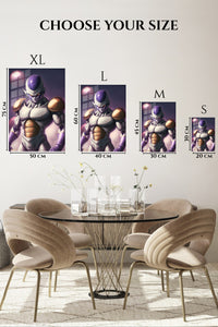 EMESA metal wall art size comparison guide for Armored Alien Under Twin Moons