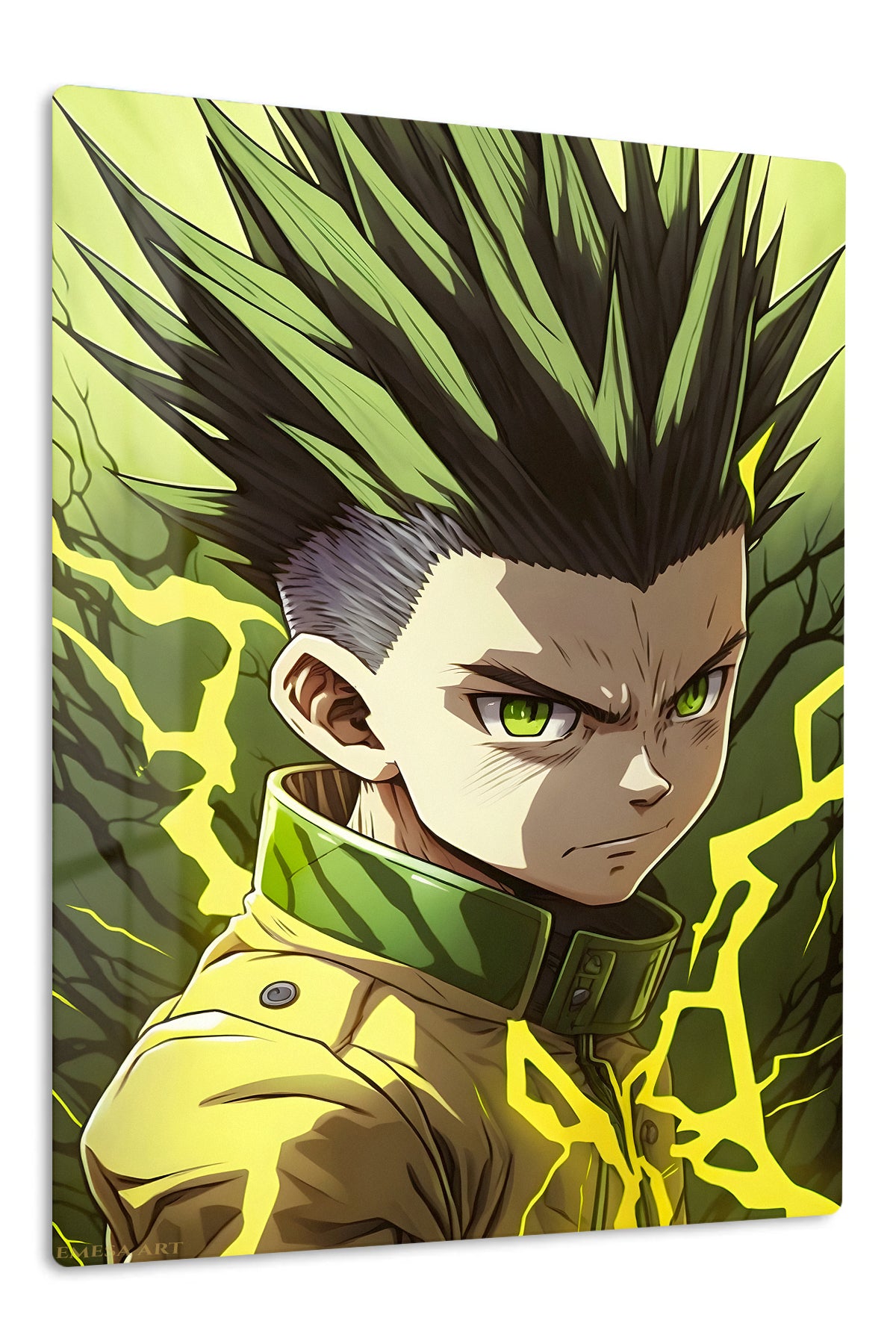 Green-Eyed Lightning Warrior premium metal wall art Ã¢â‚¬â€œ front view