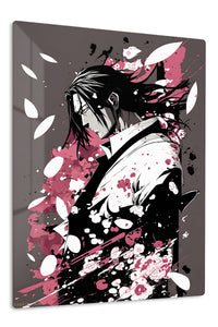 Crimson Petal Warrior premium metal wall art Ã¢â‚¬â€œ front view