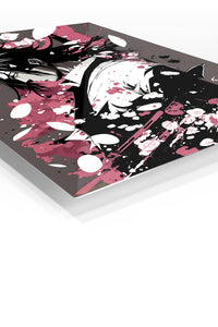 Crimson Petal Warrior premium metal wall art Ã¢â‚¬â€œ angled view