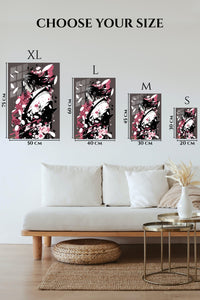 EMESA metal wall art size comparison guide for Crimson Petal Warrior