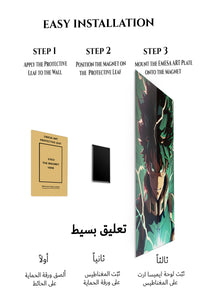 Magnetic mounting installation guide for Emerald Lightning Hero metal wall art
