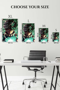 EMESA metal wall art size comparison guide for Emerald Lightning Hero