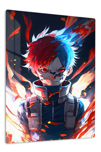 Ember and Frost Warrior premium metal wall art Ã¢â‚¬â€œ front view