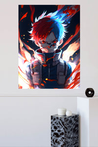 Ember and Frost Warrior metal wall art displayed in a modern interior