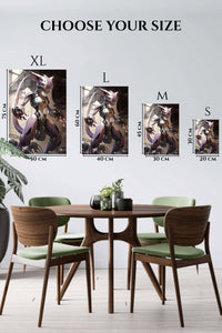 EMESA metal wall art size comparison guide for Lavender Cybernetic Guardian