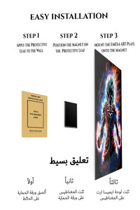 Magnetic mounting installation guide for Neon Aura Warrior metal wall art