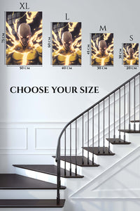 EMESA metal wall art size comparison guide for Golden Lightning Warrior