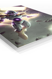 Lightning Armored Warrior premium metal wall art Ã¢â‚¬â€œ angled view