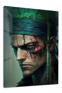 Bloodied Green Headband Warrior premium metal wall art Ã¢â‚¬â€œ front view