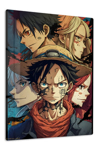 Battle-Worn Adventurers Portrait Collage premium metal wall art Ã¢â‚¬â€œ front view
