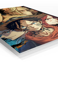 Battle-Worn Adventurers Portrait Collage premium metal wall art Ã¢â‚¬â€œ angled view