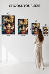 EMESA metal wall art size comparison guide for Battle-Worn Adventurers Portrait Collage