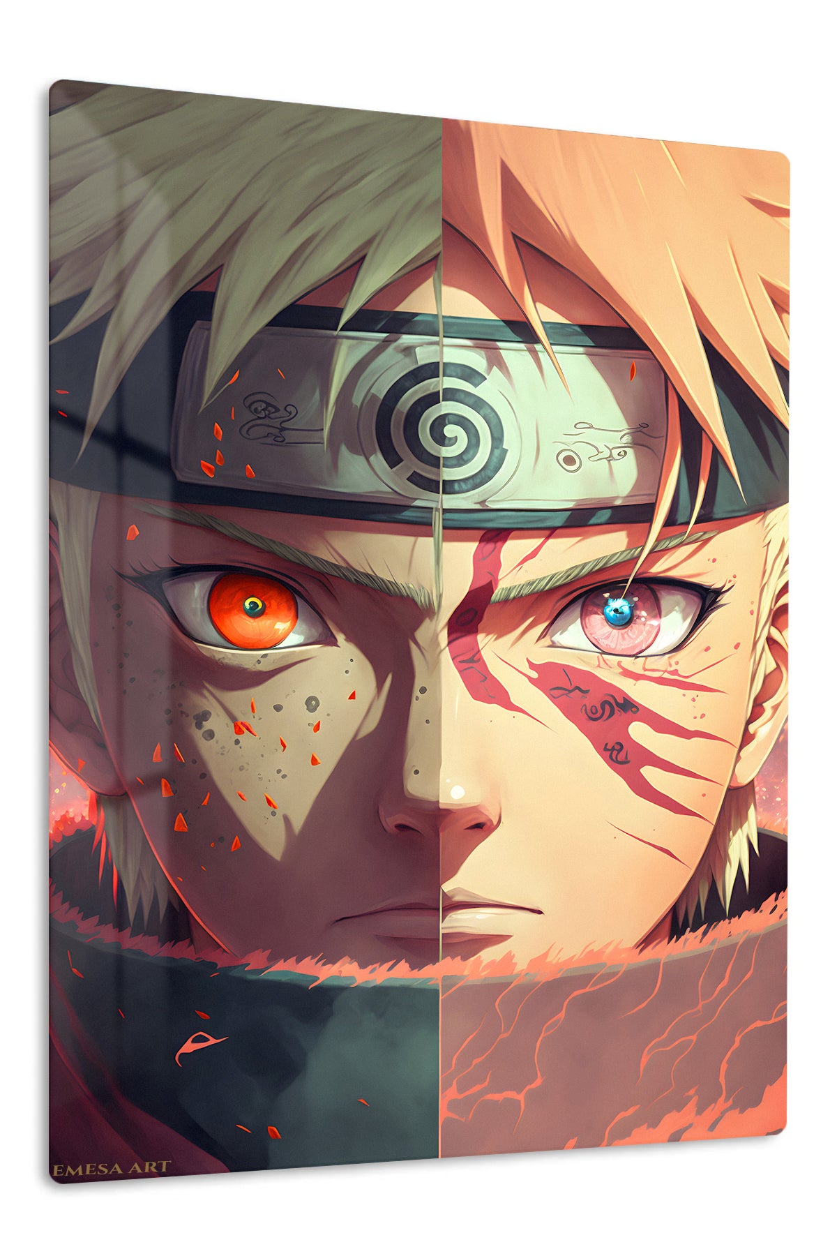 Divided Gaze Warrior premium metal wall art Ã¢â‚¬â€œ front view