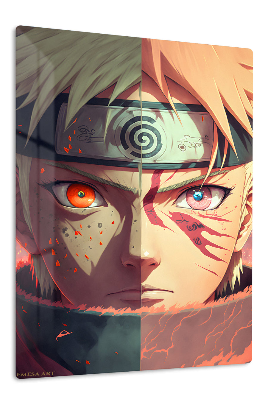 Divided Gaze Warrior premium metal wall art Ã¢â‚¬â€œ front view