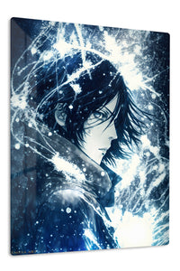 Snowbound Shadow Portrait premium metal wall art Ã¢â‚¬â€œ front view