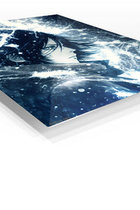 Snowbound Shadow Portrait premium metal wall art Ã¢â‚¬â€œ angled view