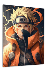 Ember-Eyed Ninja Warrior premium metal wall art Ã¢â‚¬â€œ front view