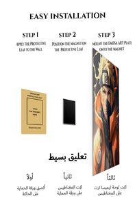 Magnetic mounting installation guide for Ember-Eyed Ninja Warrior metal wall art