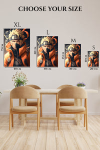 EMESA metal wall art size comparison guide for Ember-Eyed Ninja Warrior