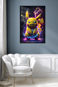 Neon Electric Mouse metal wall art displayed in a contemporary living space