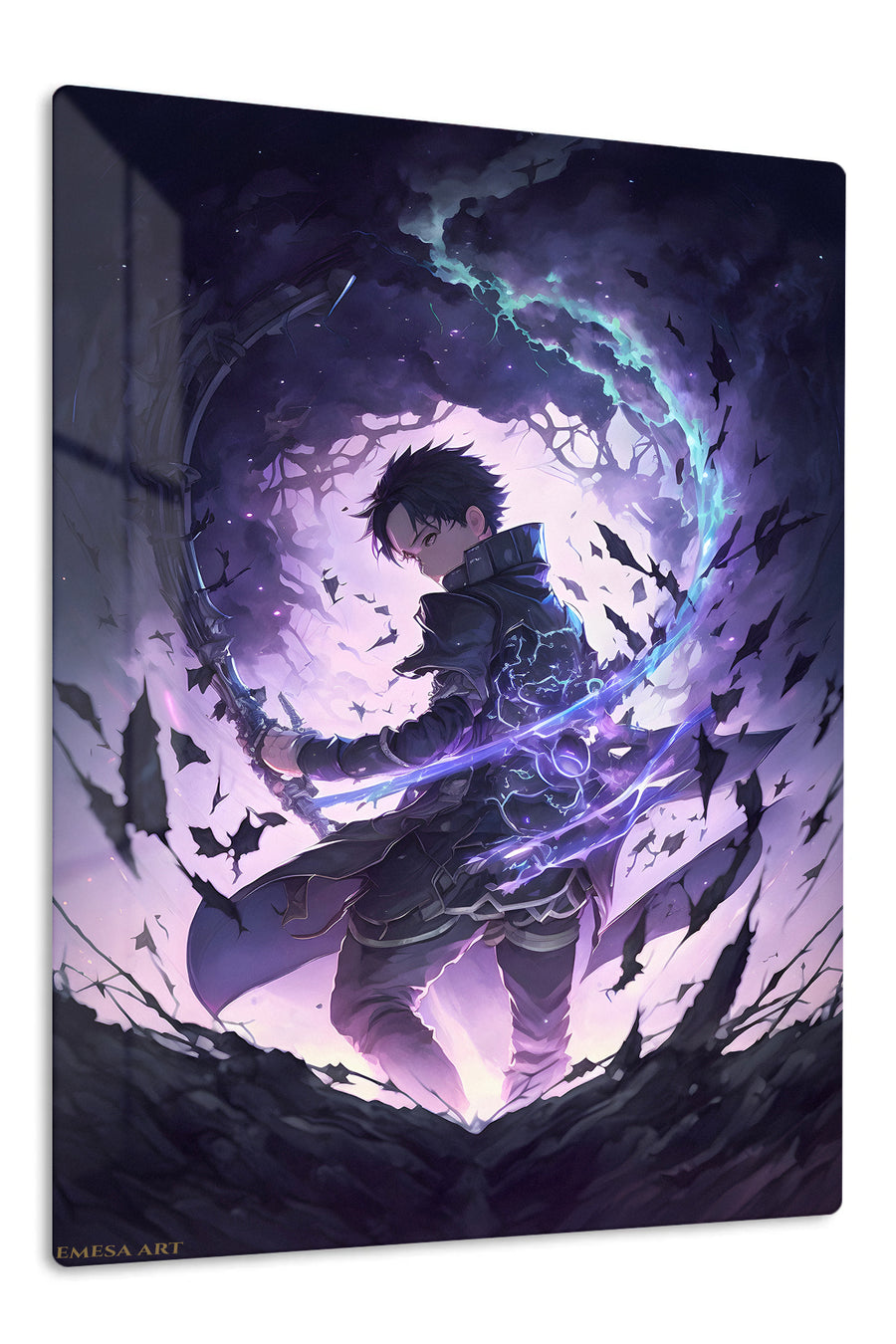 Shadow Archer in the Rift premium metal wall art Ã¢â‚¬â€œ front view