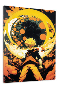 Golden Vortex Warrior premium metal wall art Ã¢â‚¬â€œ front view
