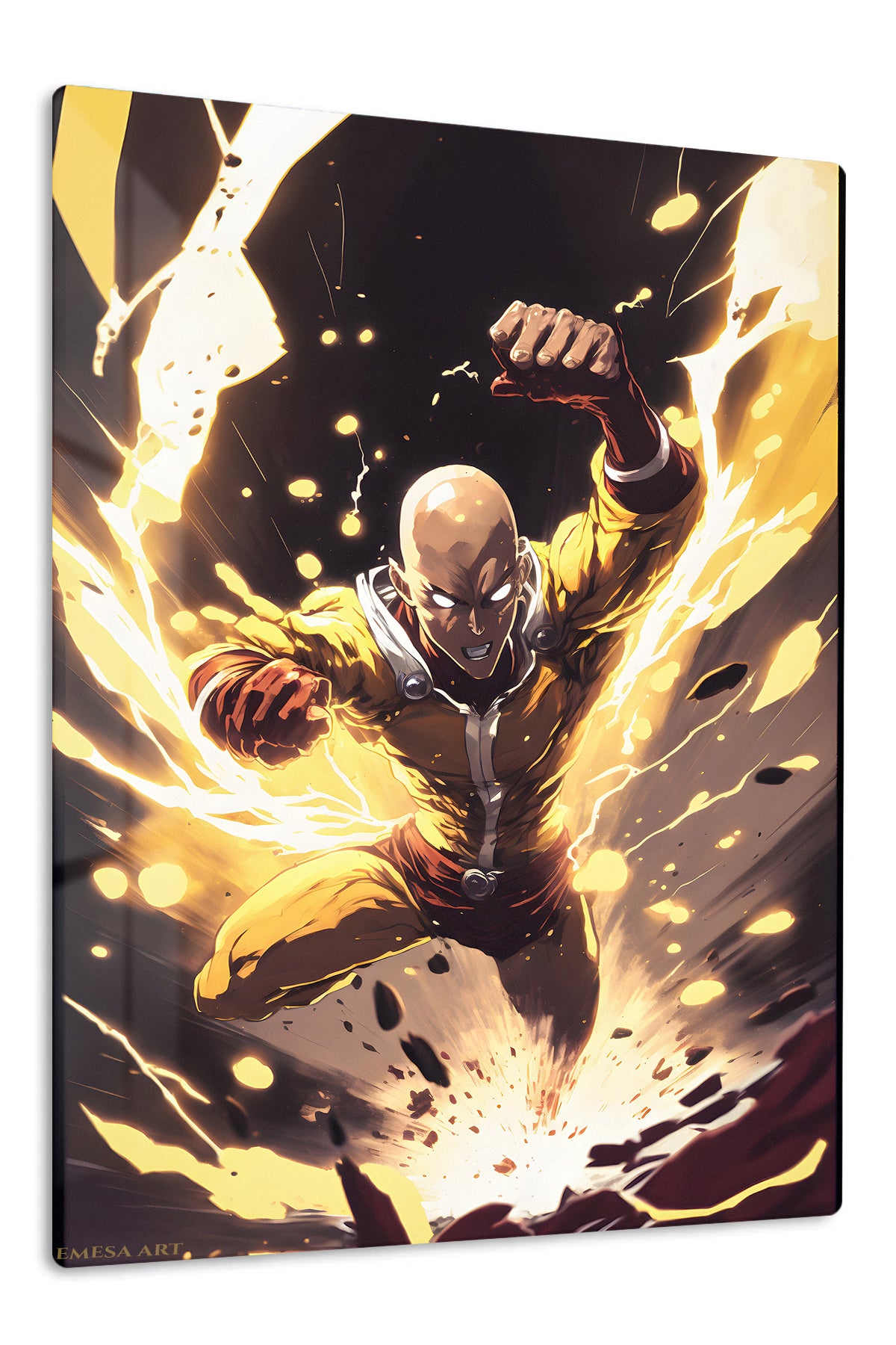 Golden Impact Hero premium metal wall art Ã¢â‚¬â€œ front view
