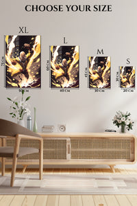 EMESA metal wall art size comparison guide for Golden Impact Hero