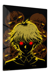 Red-Eyed Shadow Figure premium metal wall art Ã¢â‚¬â€œ front view