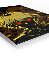 Red-Eyed Shadow Figure premium metal wall art Ã¢â‚¬â€œ angled view
