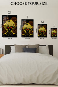 EMESA metal wall art size comparison guide for Red-Eyed Shadow Figure