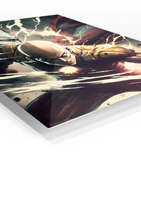 Thunder Fist Warrior premium metal wall art Ã¢â‚¬â€œ angled view