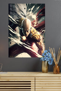 Thunder Fist Warrior metal wall art displayed in a modern interior