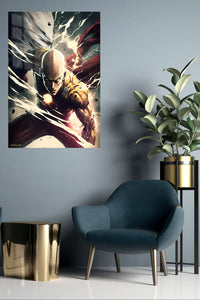 Thunder Fist Warrior metal wall art displayed in a contemporary living space