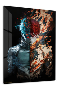 Fire and Ice Ember Warrior premium metal wall art Ã¢â‚¬â€œ front view
